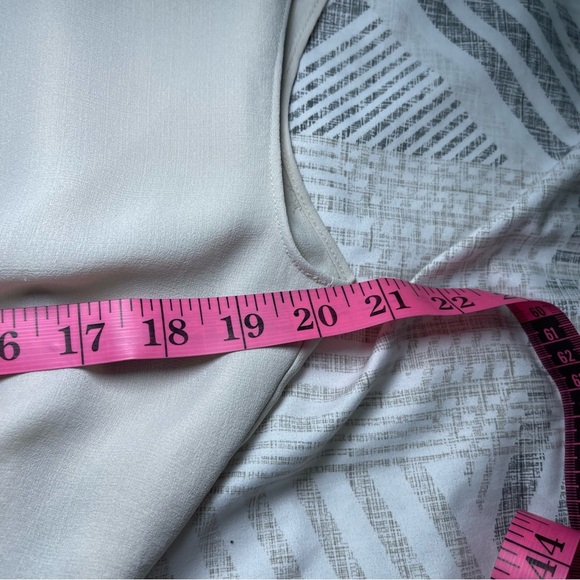 AllSaints Women’s Mia Wrap Blouse Beige Short Sleeve Tie Back minimalist Size L - Picture 6 of 7